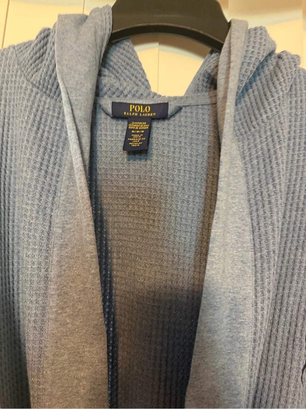 Polo Ralph Laure Waffle-knit robe with belt blue size M-NWOT